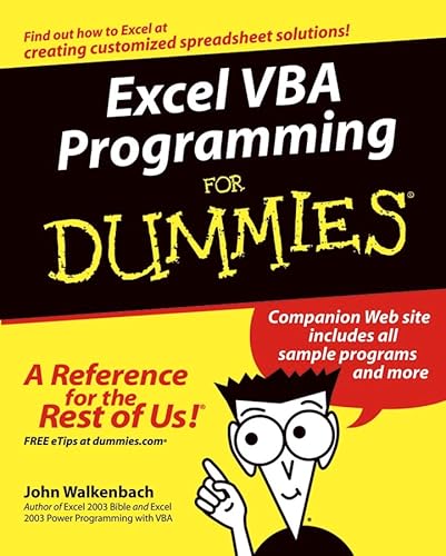 Imagen de archivo de Excel VBA Programming For Dummies a la venta por Reuseabook