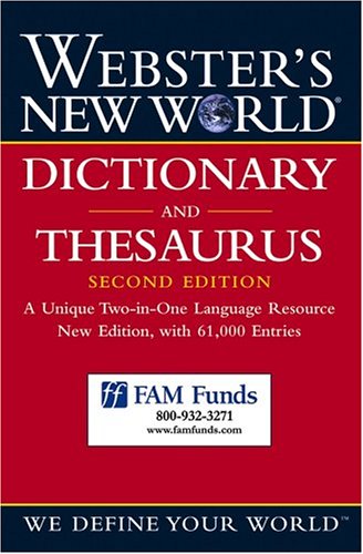 Stock image for Webster's New World Dictonary and Thesaurus, 2nd Edition Fam Custom for sale by Better World Books