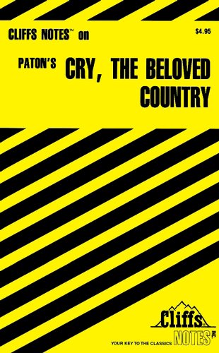 Imagen de archivo de CliffsNotes® on Paton?s Cry, The Beloved Country (Cliffsnotes Literature Guides) a la venta por WorldofBooks