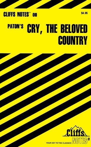 Stock image for CliffsNotes on Paton's Cry, the Beloved Country (Cliffsnotes Literature Guides) for sale by Wonder Book