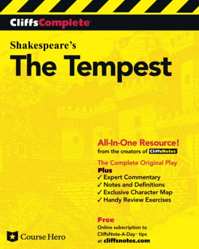 Stock image for The Tempest: Complete Study Edition (Cliffs Notes S.) for sale by AwesomeBooks