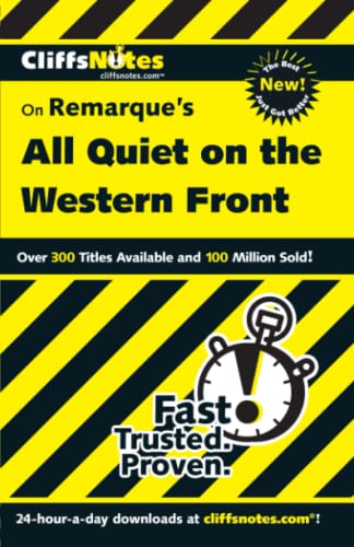 Beispielbild für CliffsNotes On Remarque's All Quiet on the Western Front (CliffsNotes on Literature) zum Verkauf von BooksRun