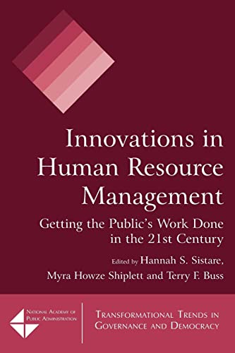 Stock image for Innovations in Human Resource Management: Getting the Public's Work Done in the 21st Century for sale by Revaluation Books