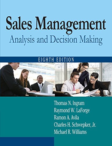 Beispielbild fr Sales Management: Analysis and Decision Making zum Verkauf von SecondSale