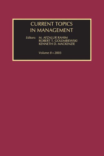 Imagen de archivo de Current Topics in Management. Vol. 8 a la venta por Blackwell's