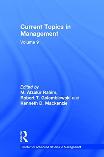 Beispielbild fr Current Topics in Management. Vol. 9 zum Verkauf von Blackwell's