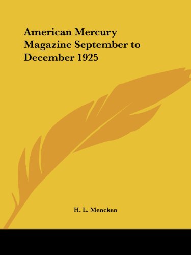 9780766164802: American Mercury Magazine (September to December 1925)