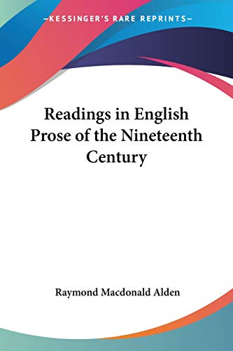 9780766194847: Readings in English Prose of the Nineteenth Century