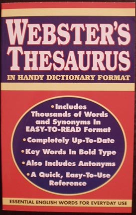 Stock image for Webster's Thesaurus (In Handy Dictionary Format) for sale by Better World Books