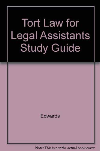 Stock image for Tort Law for Legal Assistants Study Guide for sale by ThriftBooks-Atlanta