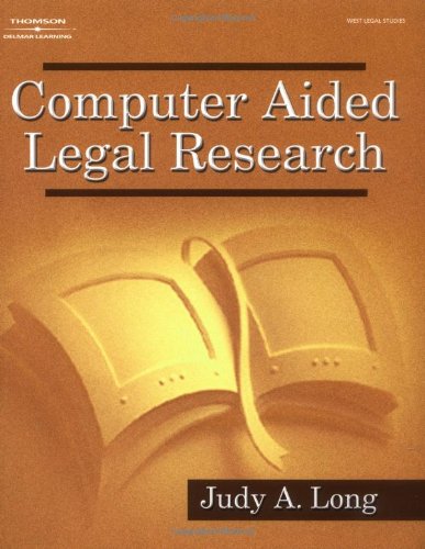 Beispielbild fr Computer Aided Legal Research zum Verkauf von Wonder Book