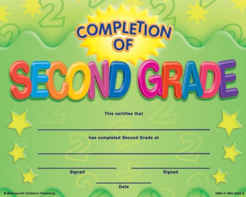 Completion of Second Grade Fit-in-a-Frame Award (9780768225525) by Carson-Dellosa Publishing