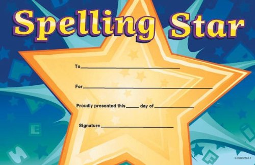 Spelling Star Award Certific (Pat-on-the-Back Awards) (9780768225648) by [???]