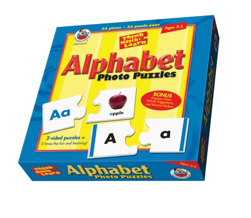 9780768234756: Think, Match & Learn Alphabet Photo Puzzles (Think, Match & Learn Photo Puzzles)