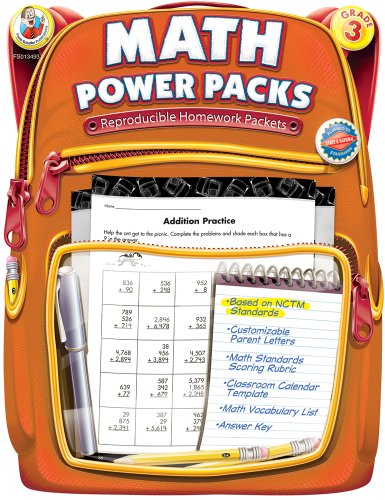 Beispielbild fr Math Power Packs, Grade 3: Reproducible Homework Packets zum Verkauf von Buchpark
