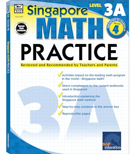 Imagen de archivo de Singapore Math - Level 3A Math Practice Workbook for 4th Grade, Paperback, Ages 9-10 with Answer Key a la venta por SecondSale