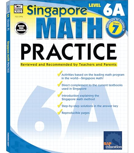 9780768239966: Singapore Math Level 6A 7th Grade Math Workbooks, Singapore Math Grade 7, Fractions, Ratios, and Algebra Workbook, 7th Grade Math Classroom or Homeschool Curriculum