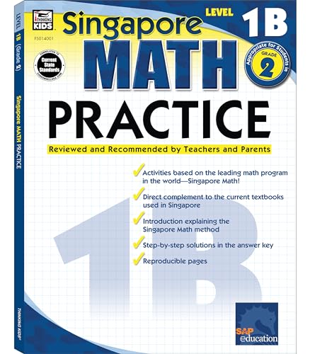 Imagen de archivo de Singapore Math ? Level 1B Math Practice Workbook for 1st, 2nd Grade, Paperback, Ages 7?8 with Answer Key a la venta por Ergodebooks