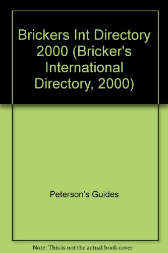 Bricker's International Directory 2000: University-Based Executive Development Programs (9780768902877) by [???]