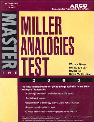Stock image for Master the Miller Analogies Test 2003 for sale by Library House Internet Sales