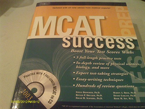 MCAT Success 2003 w CDRom (9780768909869) by Peterson's