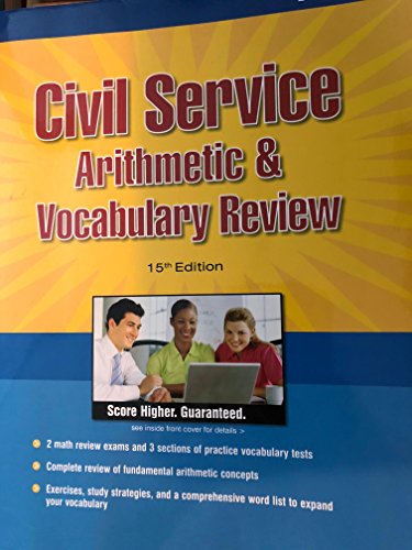 Beispielbild fr Civil Service Arithmetic and Vocabulary Review zum Verkauf von Better World Books