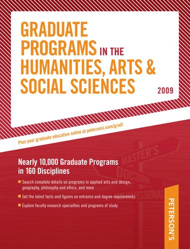 Beispielbild fr Graduate Programs in the Humanities, Arts and Social Sciences 2009 zum Verkauf von Better World Books
