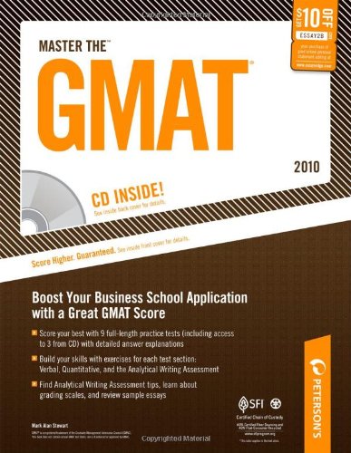 Stock image for Master The GMAT - 2010: CD-ROM Inside; Boost YOur Business School Application with a Great GMAT Score (Peterson's Master the GMAT (w/CD)) for sale by HPB-Emerald
