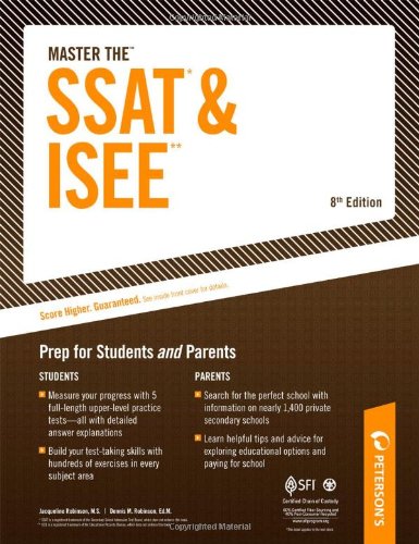 Stock image for Peterson's Master the SSAT & ISEE 2010 (Master the SSAT and ISEE) for sale by SecondSale