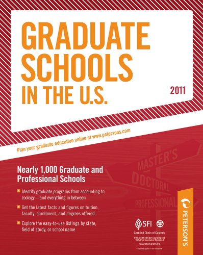 Beispielbild fr Graduate Schools in the U. S. 2011 zum Verkauf von Better World Books