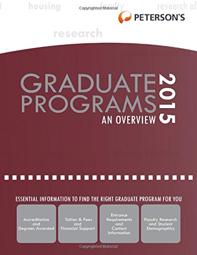 9780768938784: Peterson's Graduate & Professional Programs 2015: An Overview