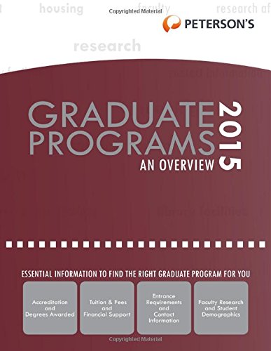 Stock image for Graduate and Professional Programs: an Overview 2015 for sale by Better World Books