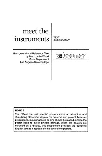 Stock image for Meet the Instruments: Teacher's Guide (Paperback) for sale by Grand Eagle Retail