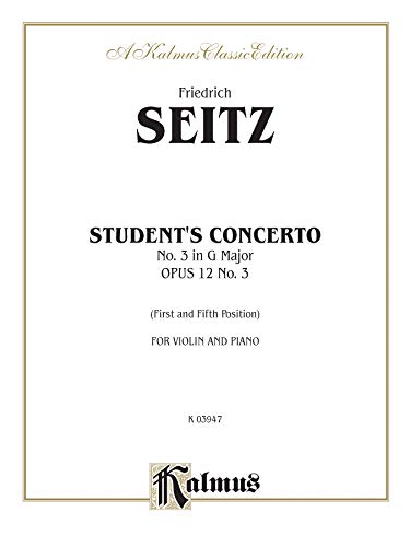 Student's Concerto No. III in G Minor, Op. 12 (Kalmus Edition) (9780769270180) by [???]