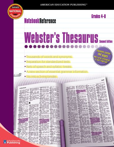 Stock image for Webster's Thesaurus, Grades 4 - 8 (Notebook Reference) for sale by Orion Tech