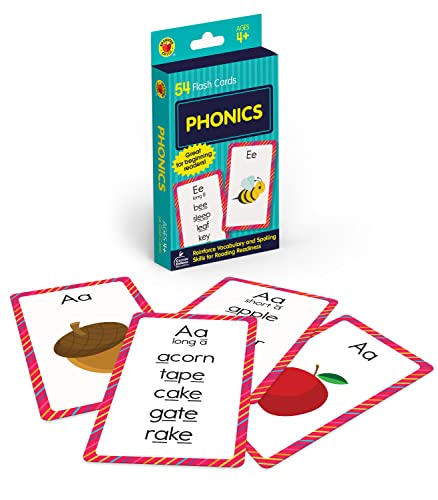 Imagen de archivo de Carson Dellosa Phonics Flash Cards for Kids Ages 4-8, Sound Recognition Skills With Vowels, Consonants and Common Blends for Preschool, Kindergarten, . 4+ (54 Cards) (Brighter Child Flash Cards) a la venta por Ergodebooks