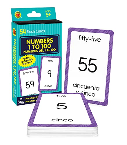 9780769647999: Carson Dellosa Spanish Flash Cards for Kids 8+, Bilingual English and Spanish 1-100 Number Flash Cards, Kindergarten, 1st Grade, 2nd Grade and 3rd Grade, Spanish Number Flash Cards