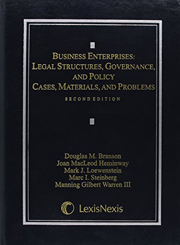 9780769849058: Business Enterprises: Legal Structures, Governance, and Policy