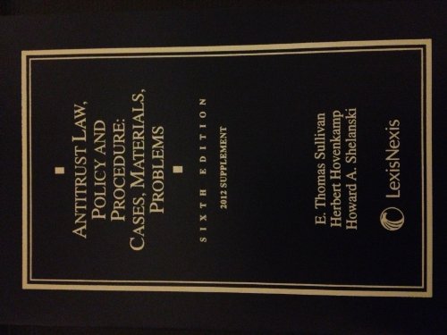 Imagen de archivo de Antitrust Law, Policy and Procedure: Cases, Materials, Problems, 2012 Supplement a la venta por Once Upon A Time Books