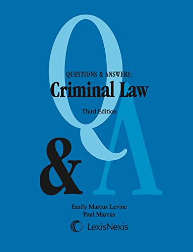 Beispielbild fr Criminal Law: Multiple-choice and Short-answer Questions and Answers (Questions & Answers) zum Verkauf von Open Books