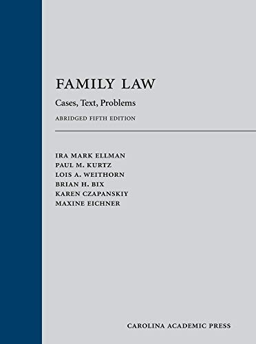 Beispielbild fr Family Law: Cases, Text, Problems (2014) zum Verkauf von HPB-Red