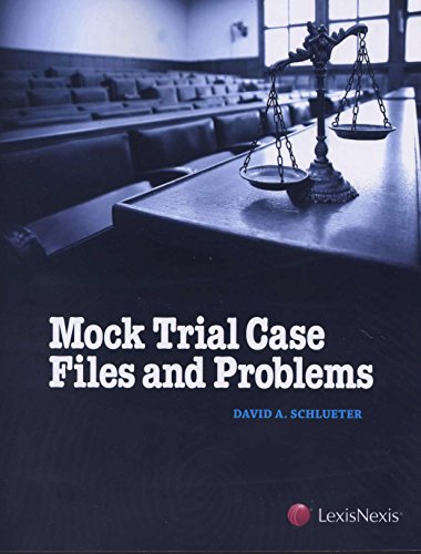 Beispielbild fr Mock Trial Case Files and Problems zum Verkauf von HPB-Red