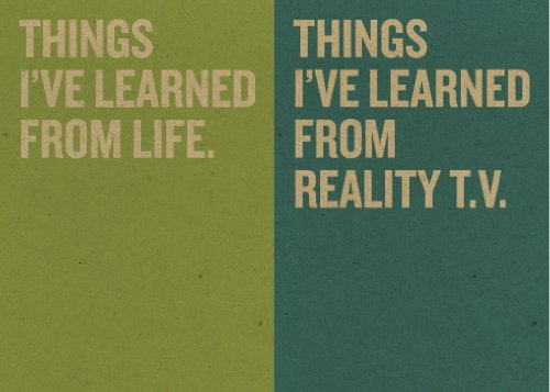 Stock image for Jotty Journals: Wisdom Things I've Learned from Life and Things I've Learned from Reality TV for sale by TextbookRush