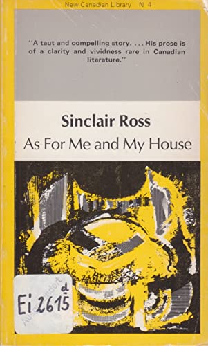 9780771091049: Title: As for Me and My House Canadian Centenary Series