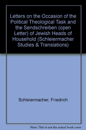 9780773471542: Letters on the Occasion of the Political Theological Task and the Sendschreiben (Open Letter) of Jewish Heads of Households