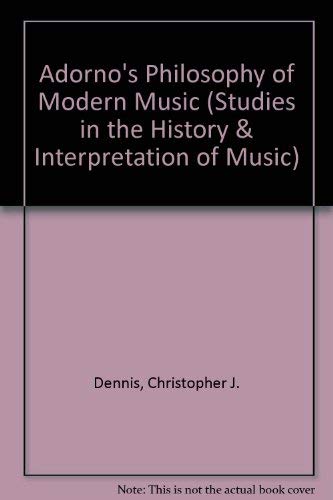 9780773484344: Adorno's Philosophy of Modern Music