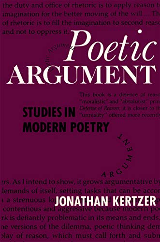 Imagen de archivo de Poetic Argument: Studies in Modern Poetry a la venta por Bingo Used Books