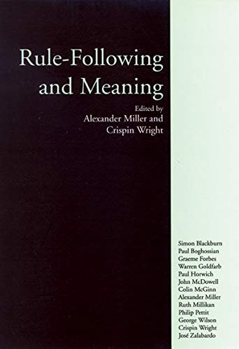 Imagen de archivo de Rule-Following and Meaning a la venta por SecondSale