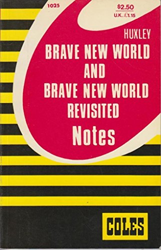 Stock image for Brave New World and Brave New World Revisited (Coles Notes) for sale by Hippo Books