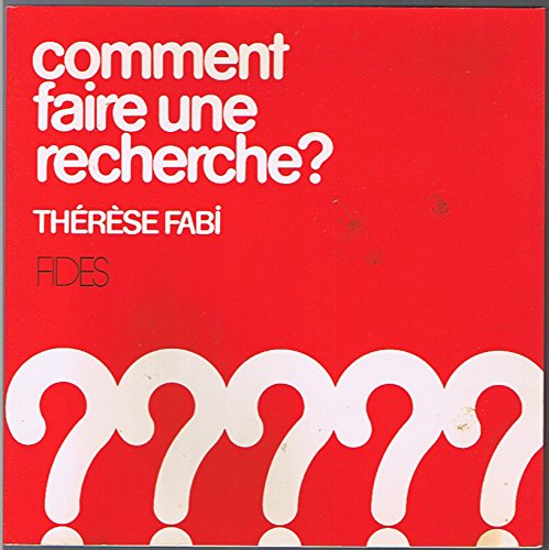 Stock image for Comment Faire une Recherche? for sale by Better World Books